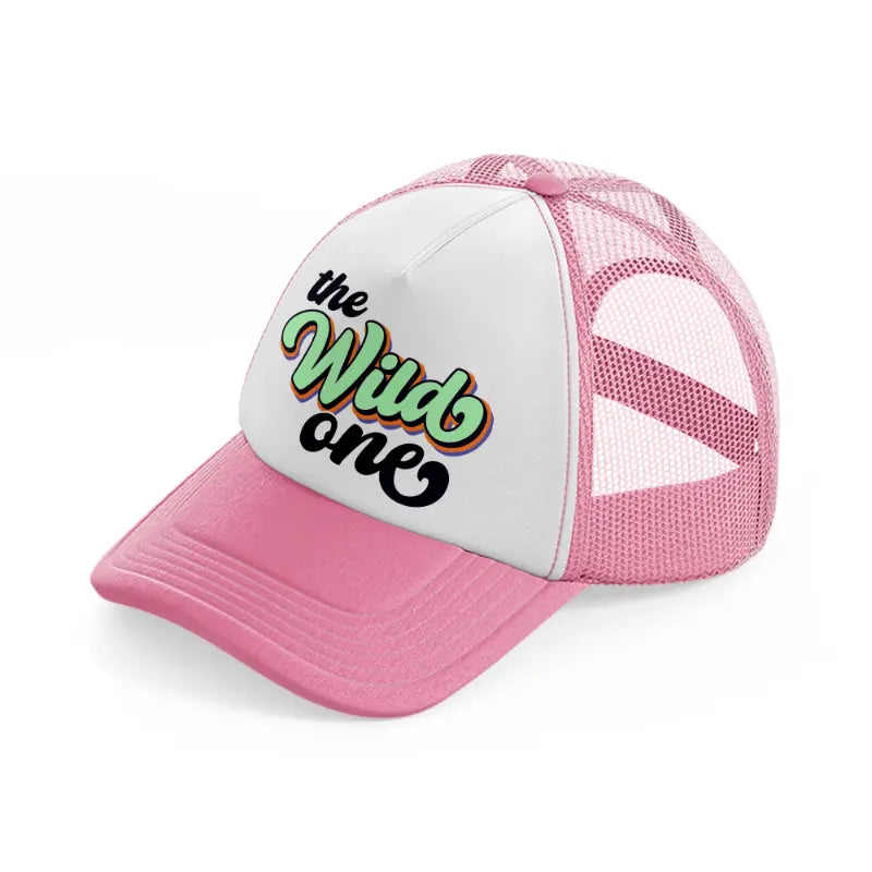 the wild one-pink-and-white-trucker-hat