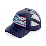 north dakota flag-navy-blue-trucker-hat