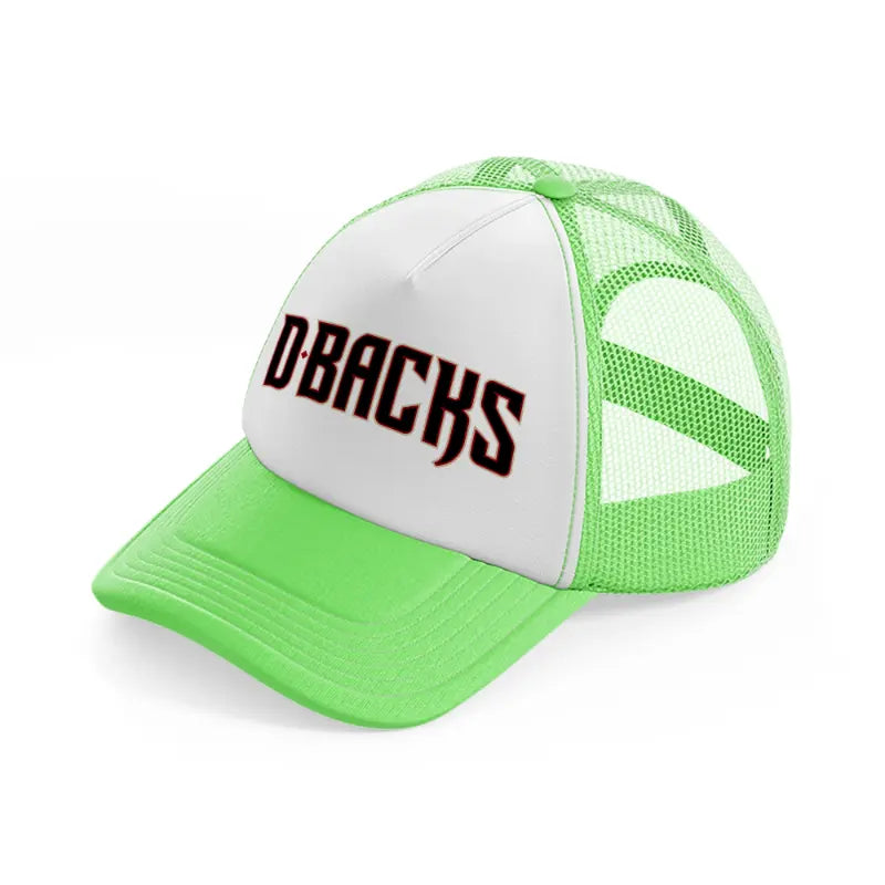 d backs lime green trucker hat