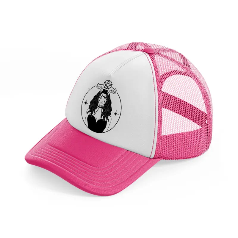 witch-neon-pink-trucker-hat