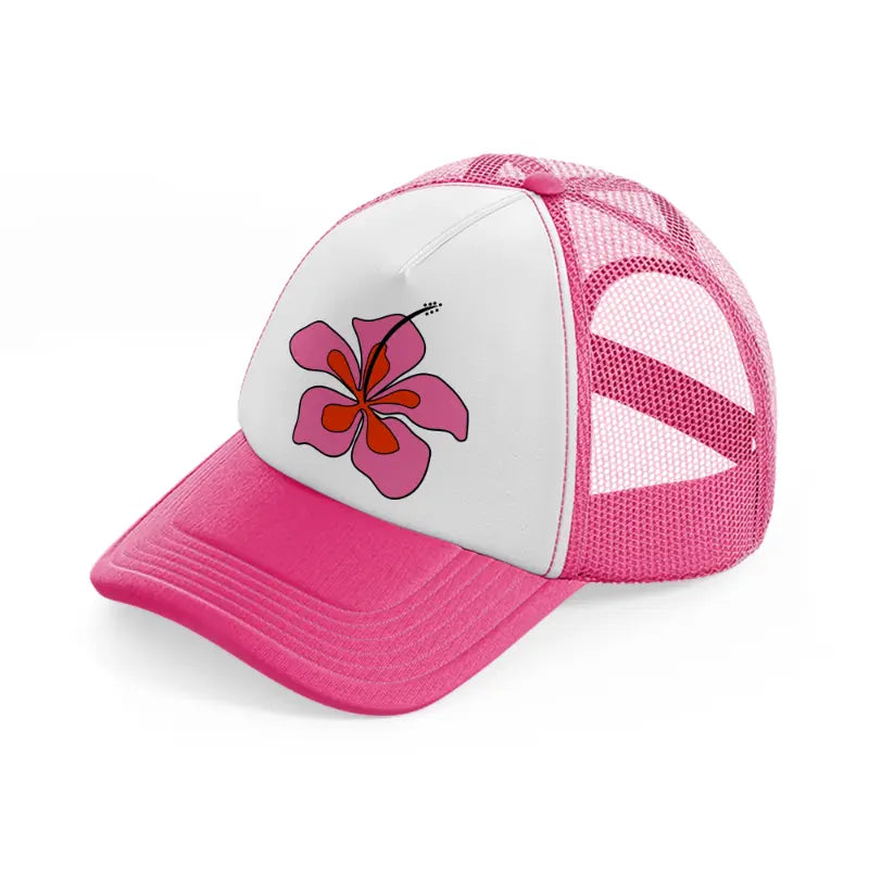 retro elements 19 neon pink trucker hat