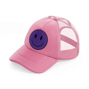 happy face purple-pink-trucker-hat