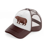 007 hippopotamus brown trucker hat