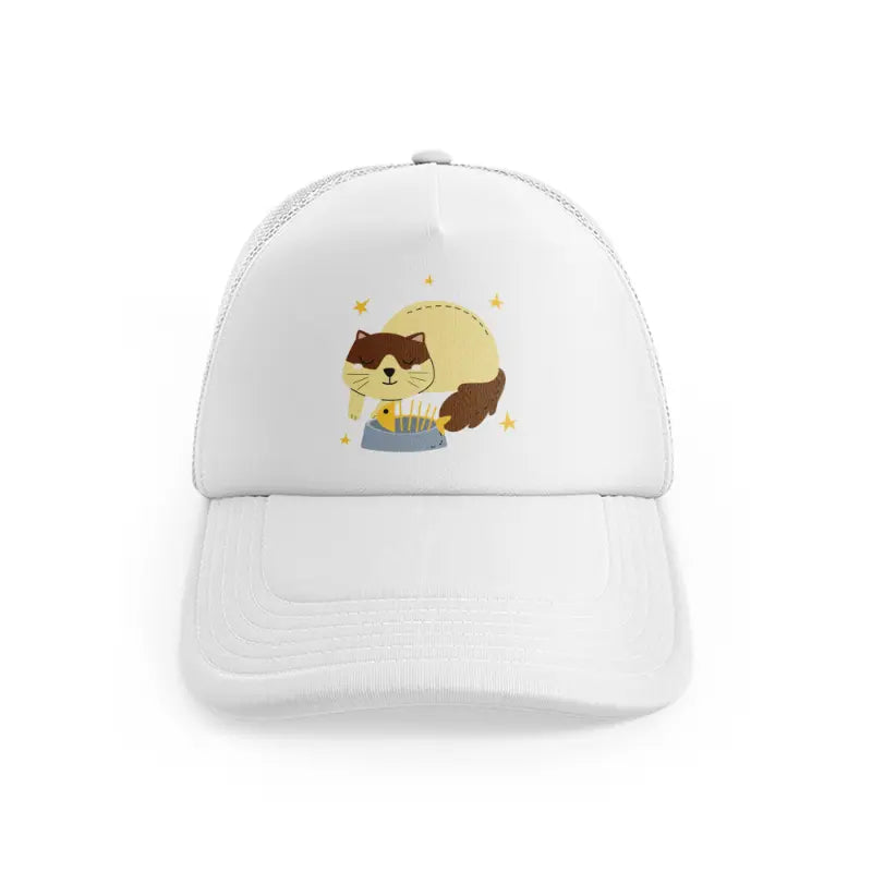 001 sleep white trucker hat