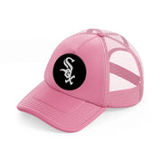 chicago white sox black badge pink trucker hat