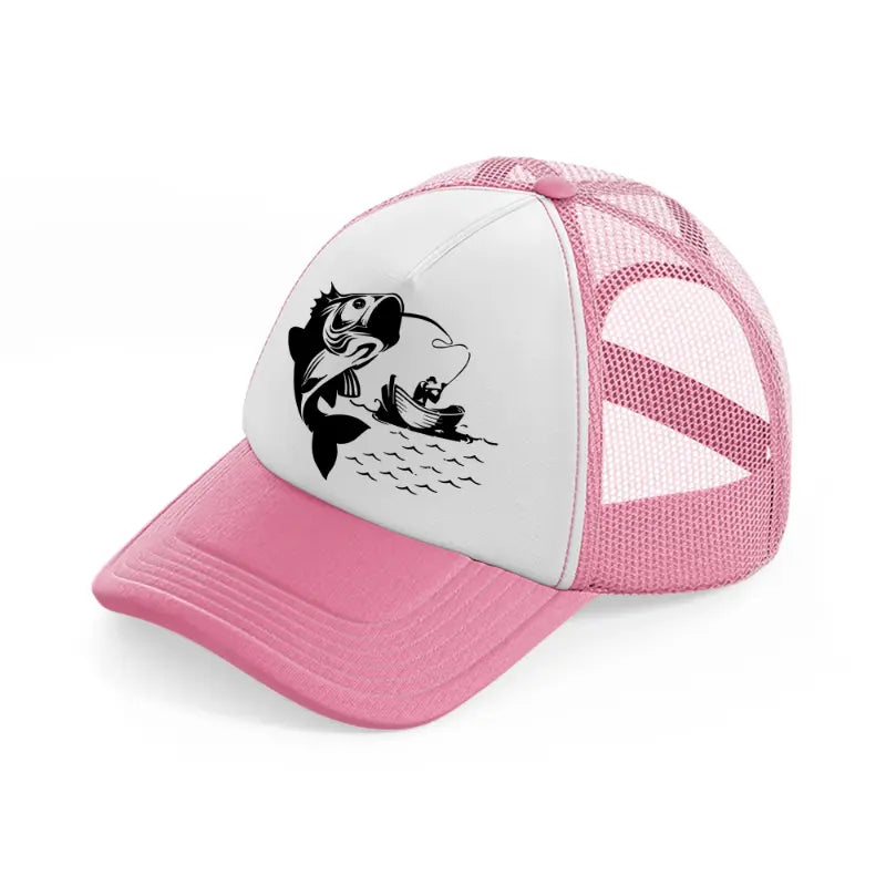 fishing a fish-pink-and-white-trucker-hat