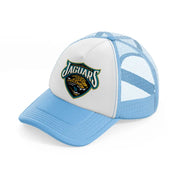 jacksonville jaguars white badge-sky-blue-trucker-hat