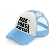 size does matter bold-sky-blue-trucker-hat