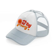 retro positive stickers (8) grey trucker hat