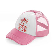 feeling a little salty pink and white trucker hat