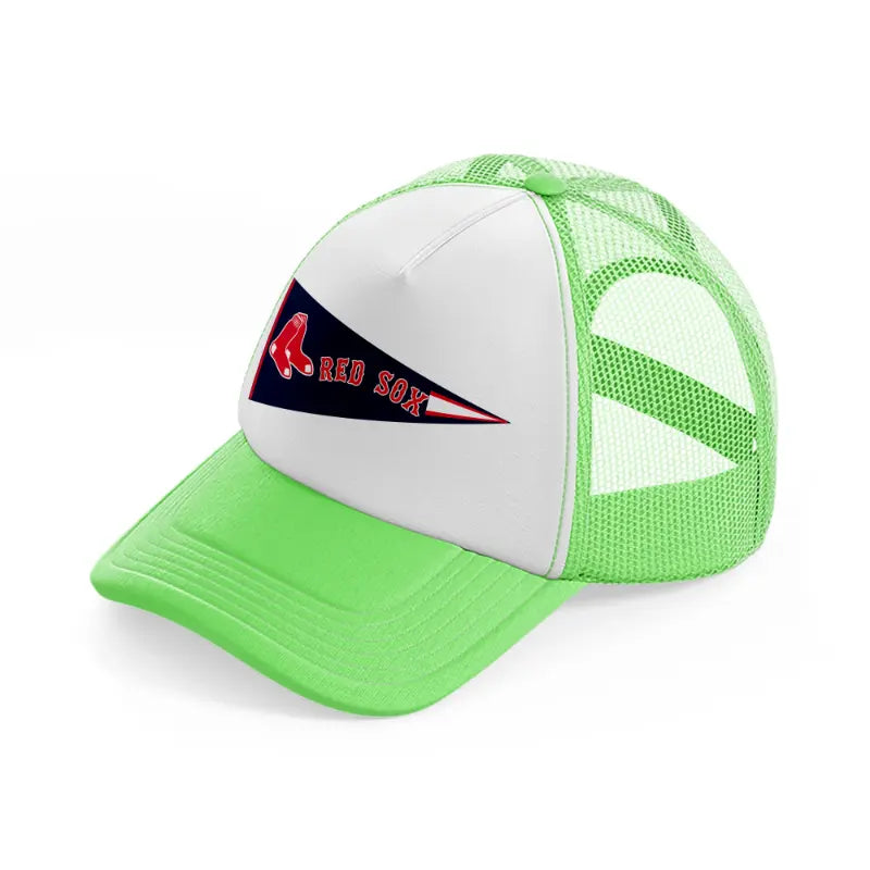 boston red sox flag-lime-green-trucker-hat