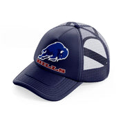 buffalo bills blue and white-navy-blue-trucker-hat