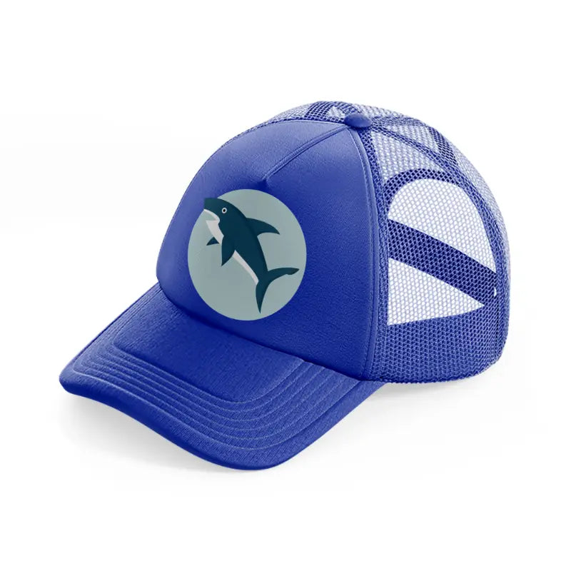 shark blue trucker hat