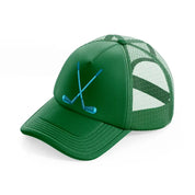 golf sticks blue-green-trucker-hat