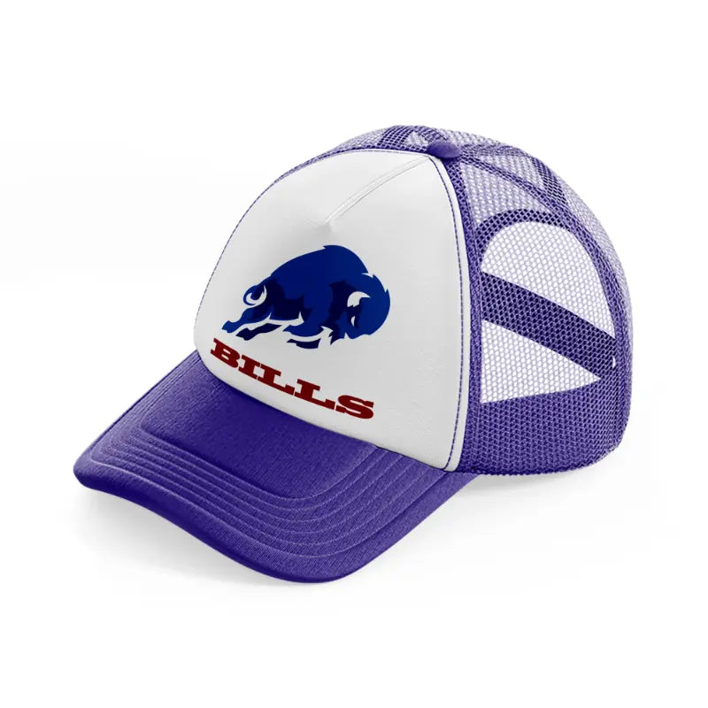buffalo bills blue and white-purple-trucker-hat