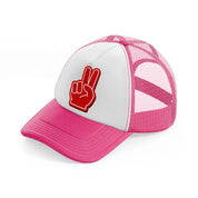 baseball fingers-neon-pink-trucker-hat