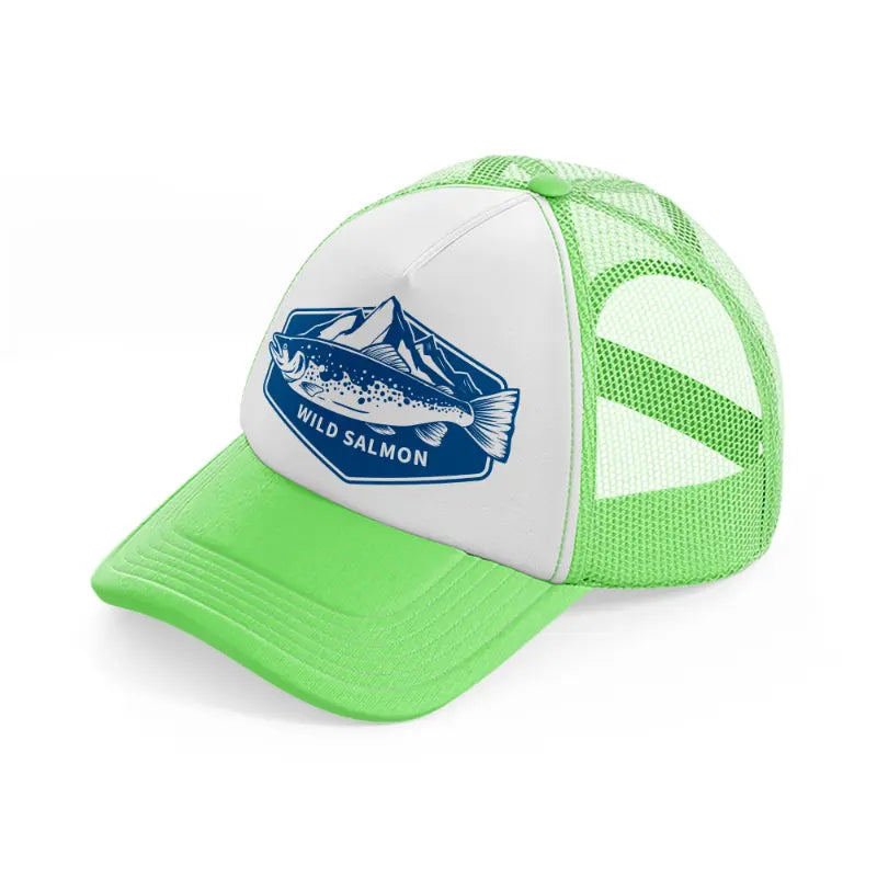 wild salmon blue-lime-green-trucker-hat