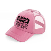 here comes the bride squad pink trucker hat