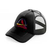 cardinals bird logo-black-trucker-hat