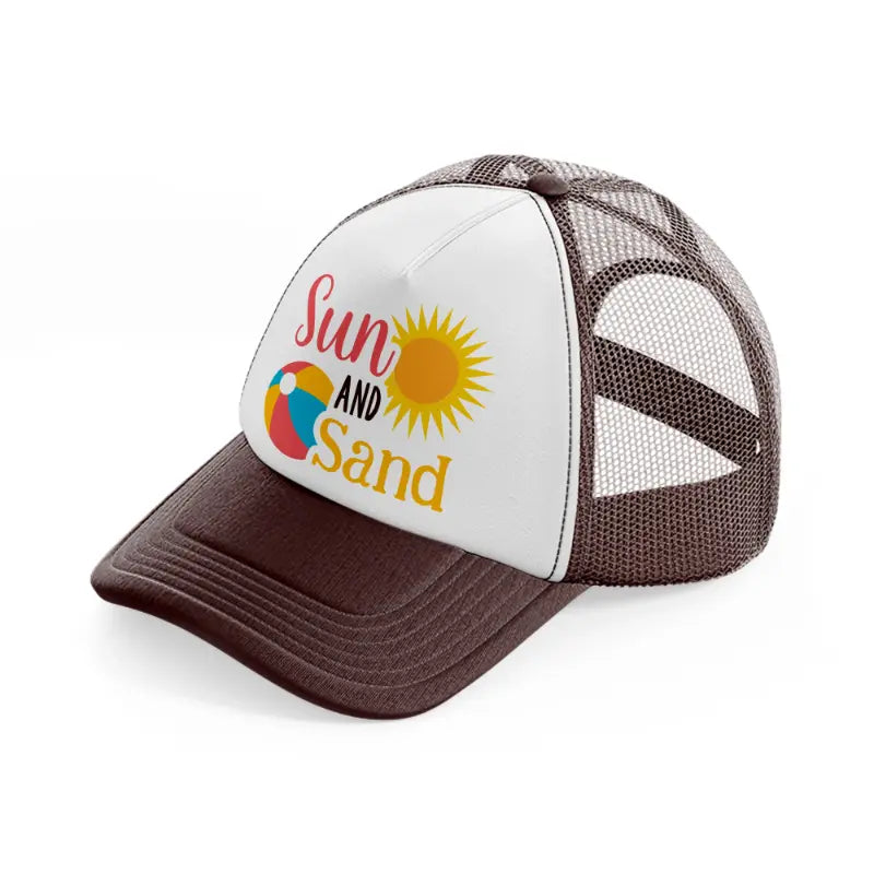 sun and sand brown trucker hat