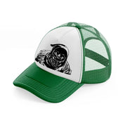 halloween witch-green-and-white-trucker-hat
