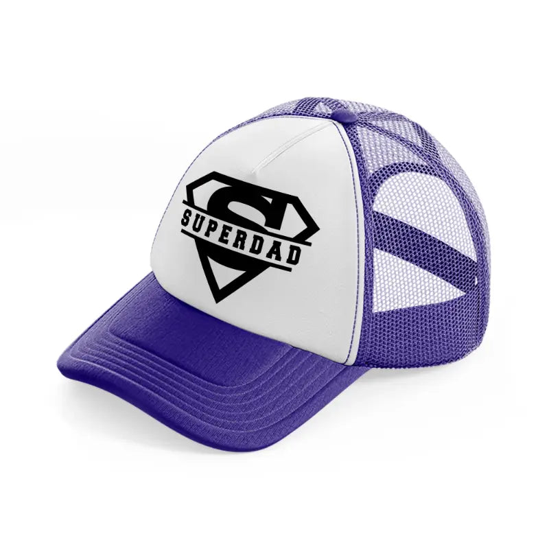 super dad logo purple trucker hat