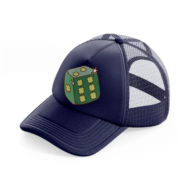 clover dice navy blue trucker hat