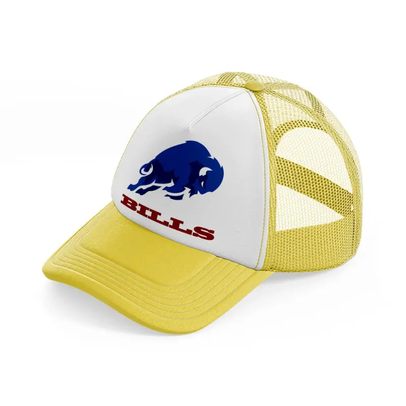 buffalo bills blue and white-yellow-trucker-hat
