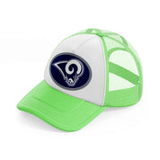 los angeles rams round badge-lime-green-trucker-hat