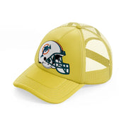 miami dolphins helmet-gold-trucker-hat