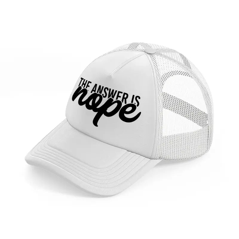 the answer is nope-white-trucker-hat
