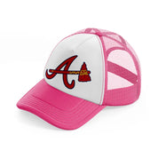atlanta braves symbol-neon-pink-trucker-hat