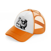 life is better with sheep-orange-trucker-hat