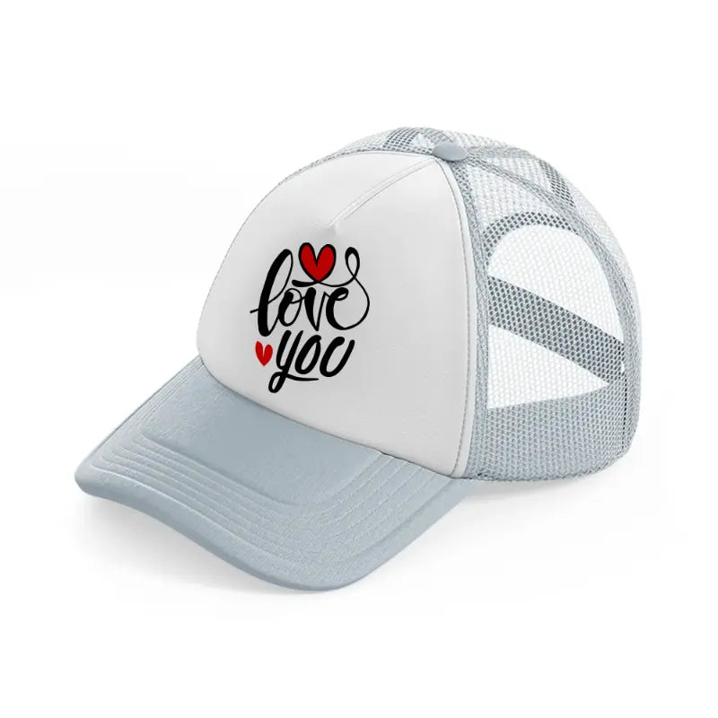 love you-grey-trucker-hat