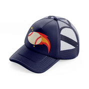 baseball fire-navy-blue-trucker-hat