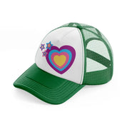 hearts logo colors-green-and-white-trucker-hat