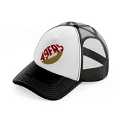 49ers gridiron football ball-black-and-white-trucker-hat