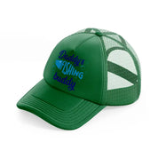 daddy's fishing buddy blue green trucker hat