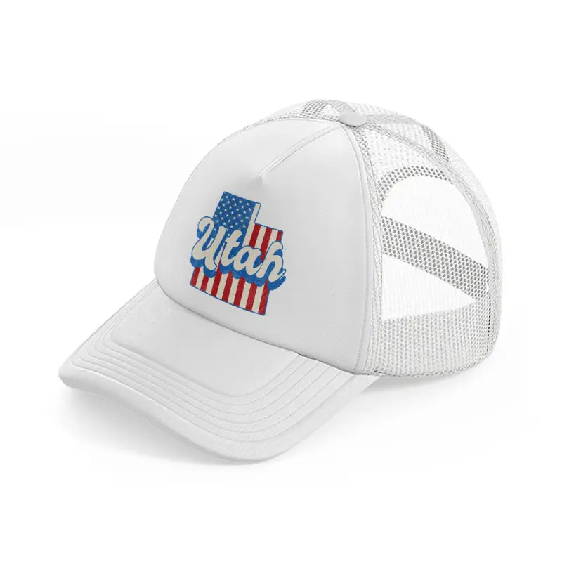 utah flag white trucker hat