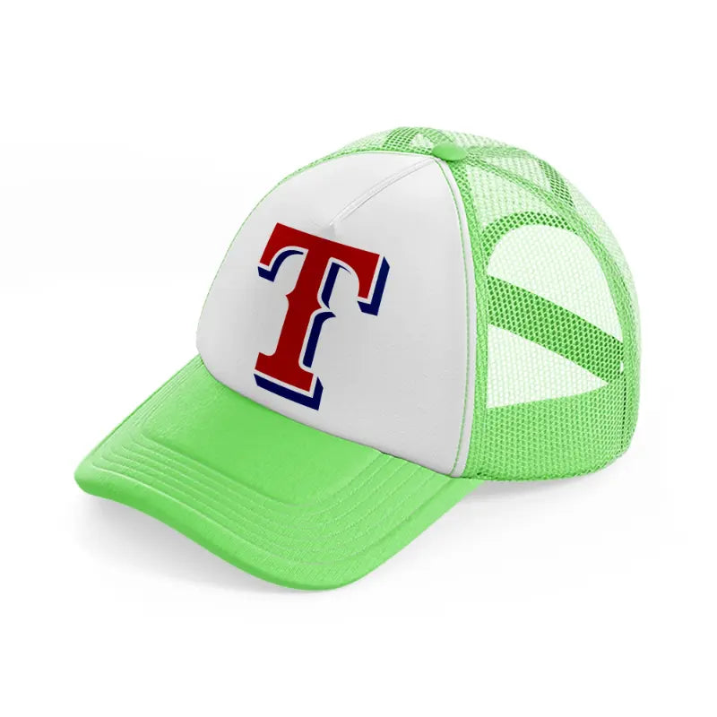 texas rangers emblem-lime-green-trucker-hat