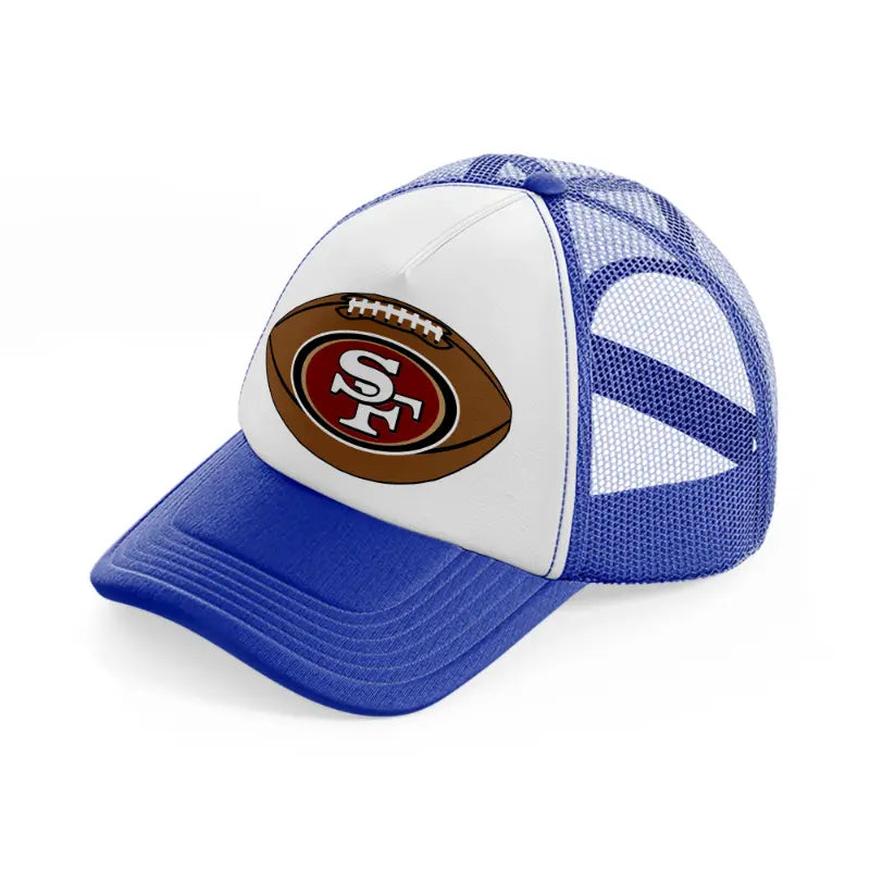 49ers american football ball-blue-and-white-trucker-hat
