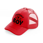 country boy red trucker hat