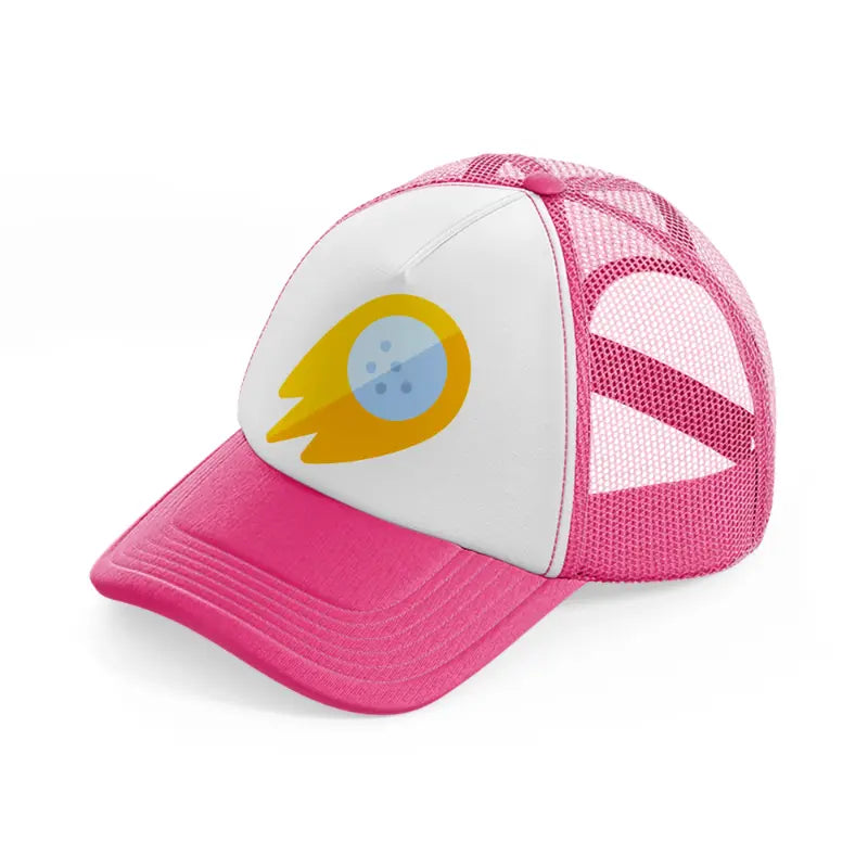 golden golf ball-neon-pink-trucker-hat