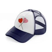 heart shaped lollipop-navy-blue-and-white-trucker-hat