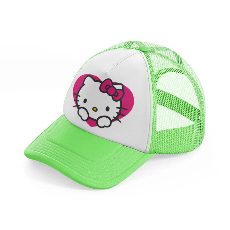 hello kitty love lime green trucker hat