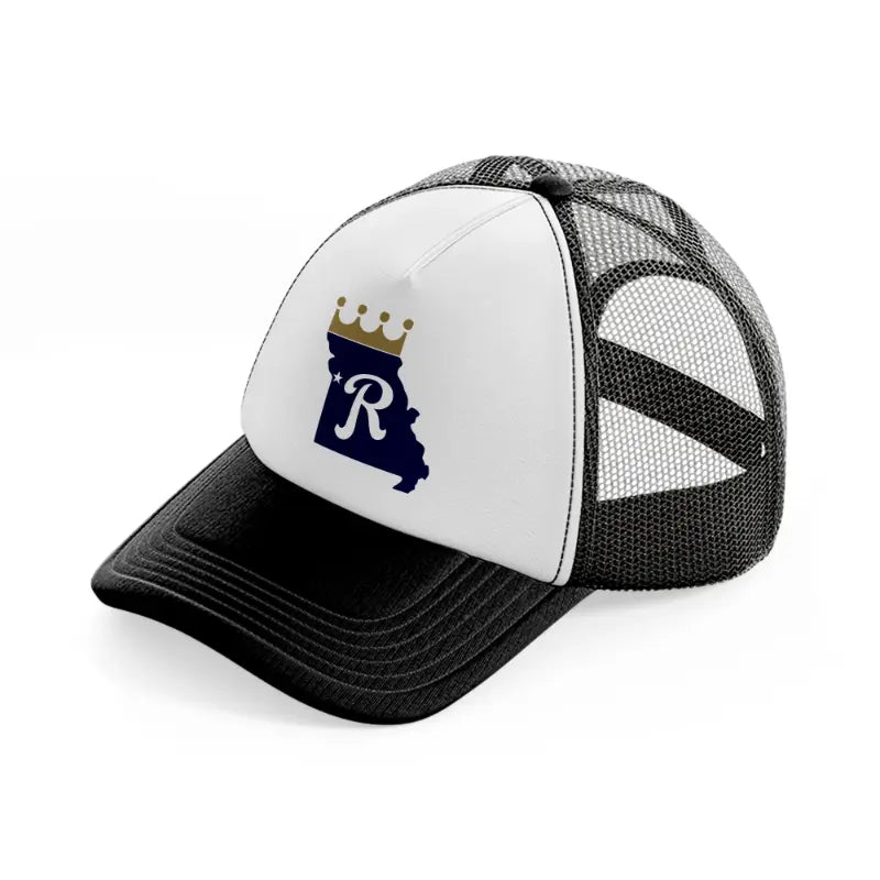 kansas city royals supporter-black-and-white-trucker-hat