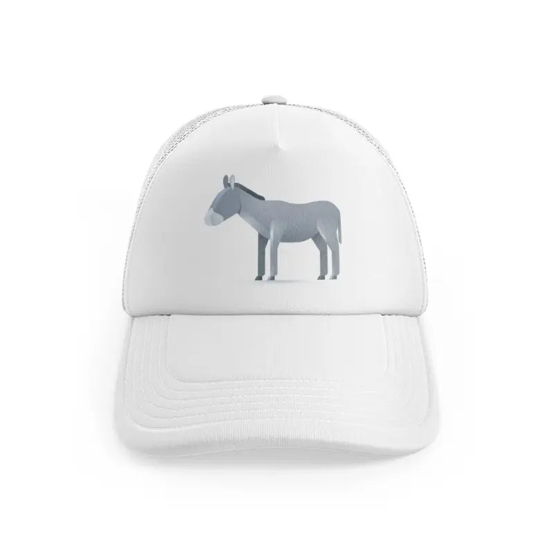 046 donkey white trucker hat