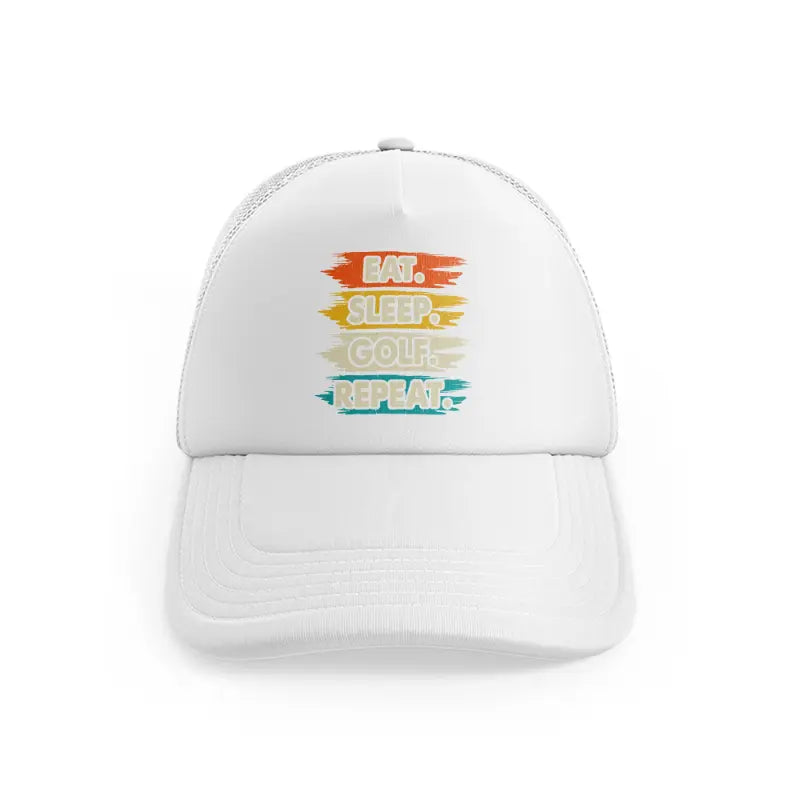 Eat Sleep Golf Repeat Retrowhitefront view