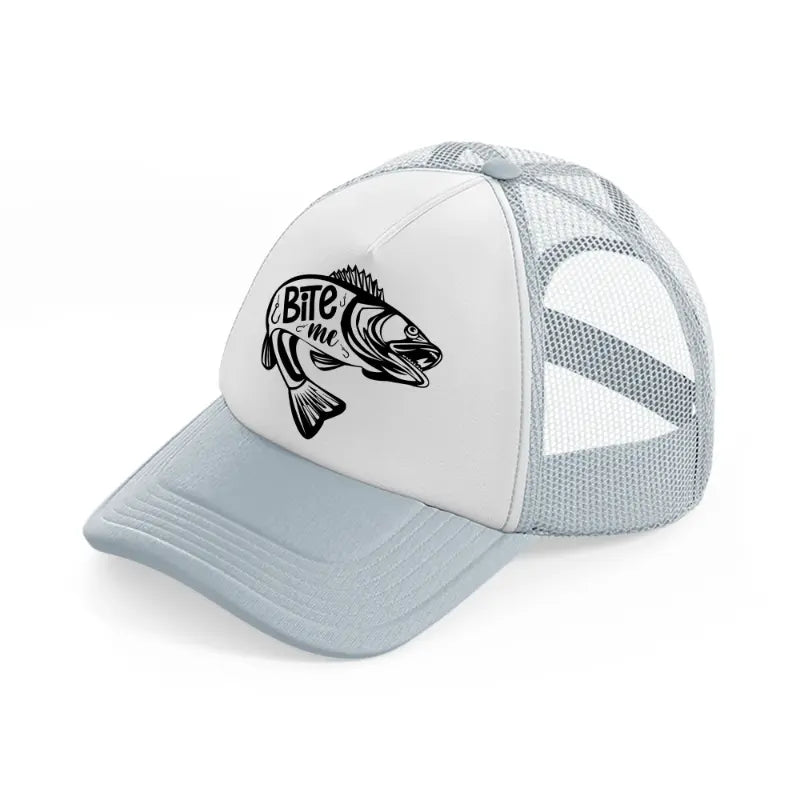 bite me grey trucker hat