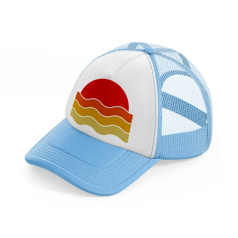 sun waves-sky-blue-trucker-hat